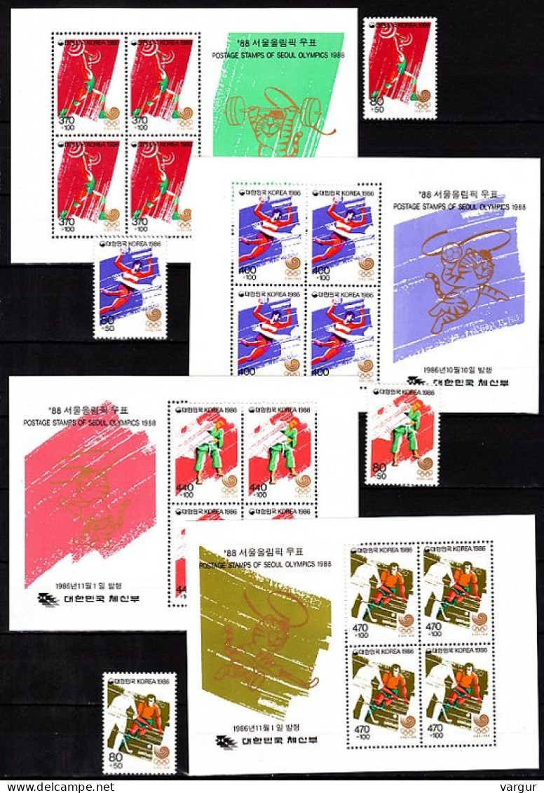 KOREA SOUTH 1986 Sport: Summer Olympic Games, Seoul 1988. Disciplines. V & VI Issues, MNH - Ete 1988: Séoul