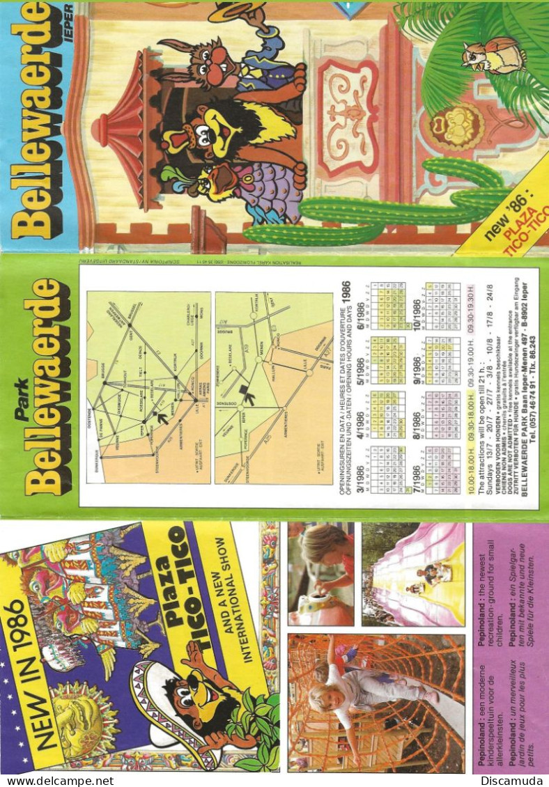 Ieper - Zillebeke - Bellewaerde - 1986 - Toeristische Brochures