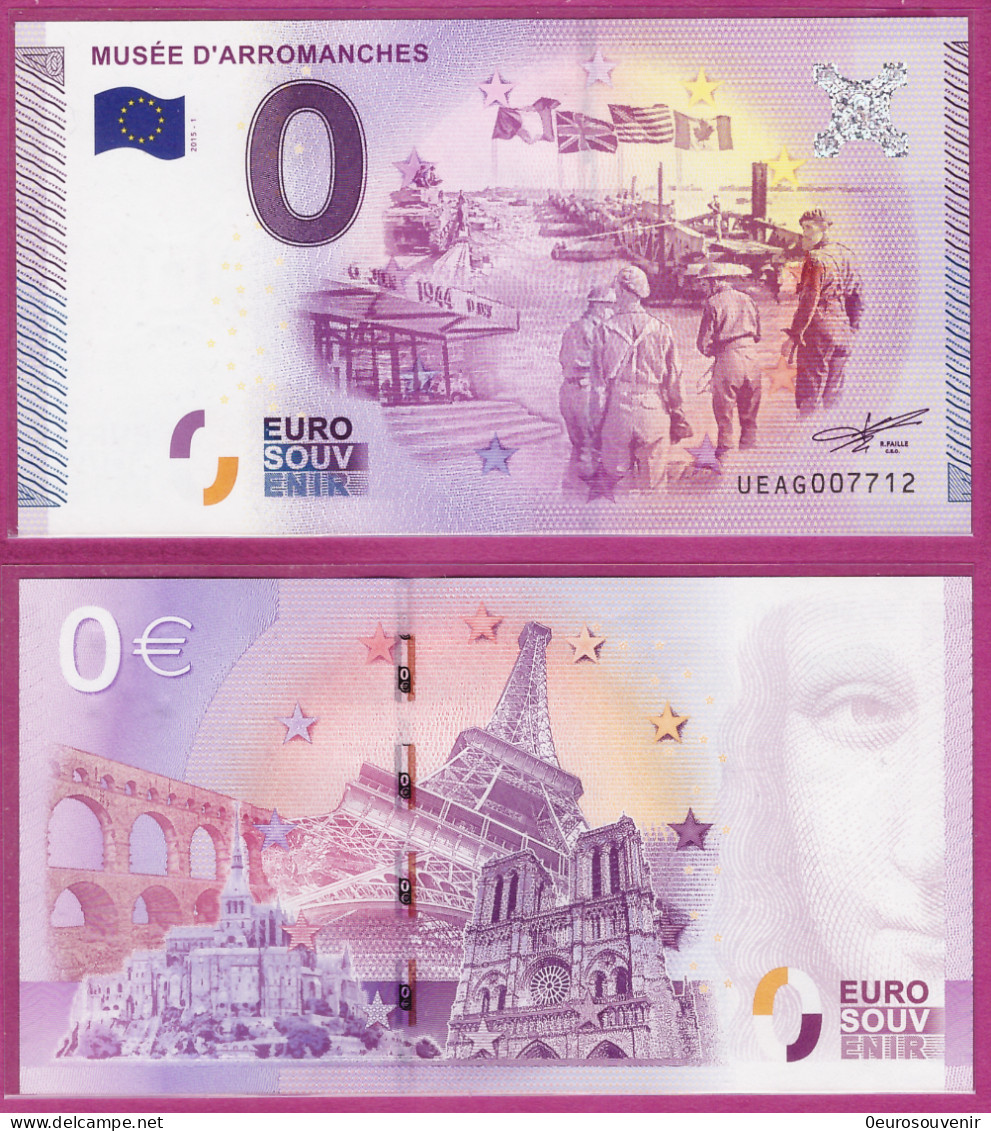 0-Euro UEAG 2015-1 MUSÉE D'ARROMANCHES - Essais Privés / Non-officiels