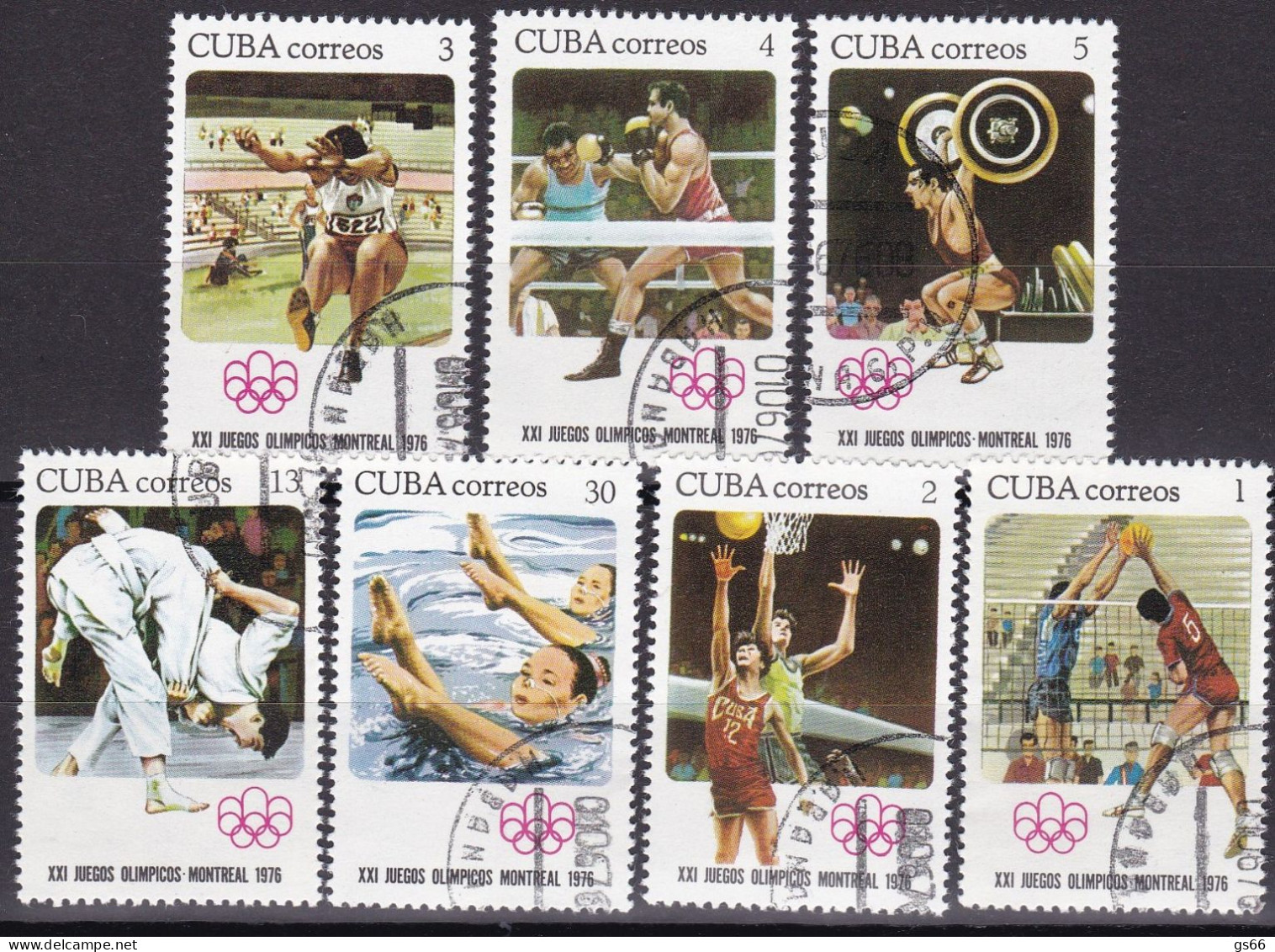 Kuba, 1976, 3135/42,  Used Oo , Olympische Sommerspiele, Montreal. - Usados