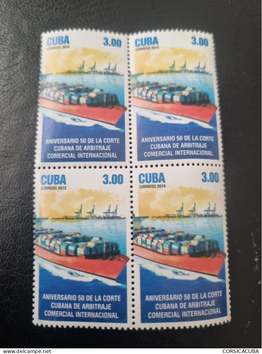 CUBA  NEUF    2015   CORTE DE ARBITRAJE  COMERCIAL  CUBANA  //  PARFAIT  ETAT  //  1er  CHOIX  // Bloc De 4 - Unused Stamps