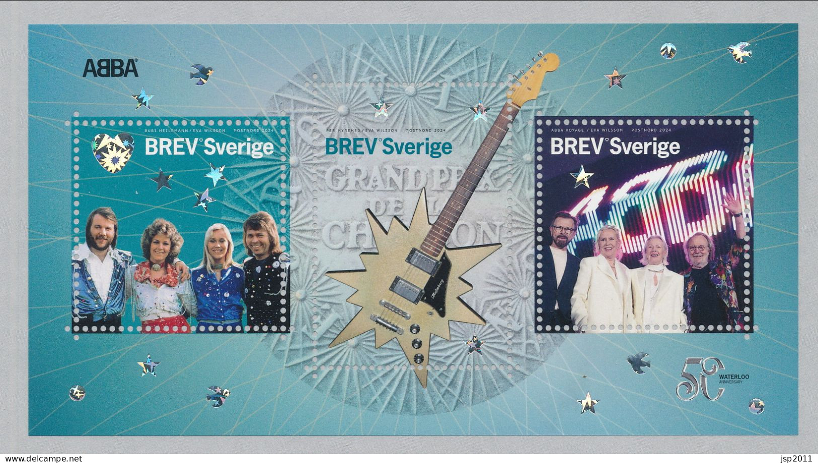 Sweden 2024. Facit # TBD. ABBA - 50 Years Of Waterloo. Souvenirsheet. MNH(**) - Neufs