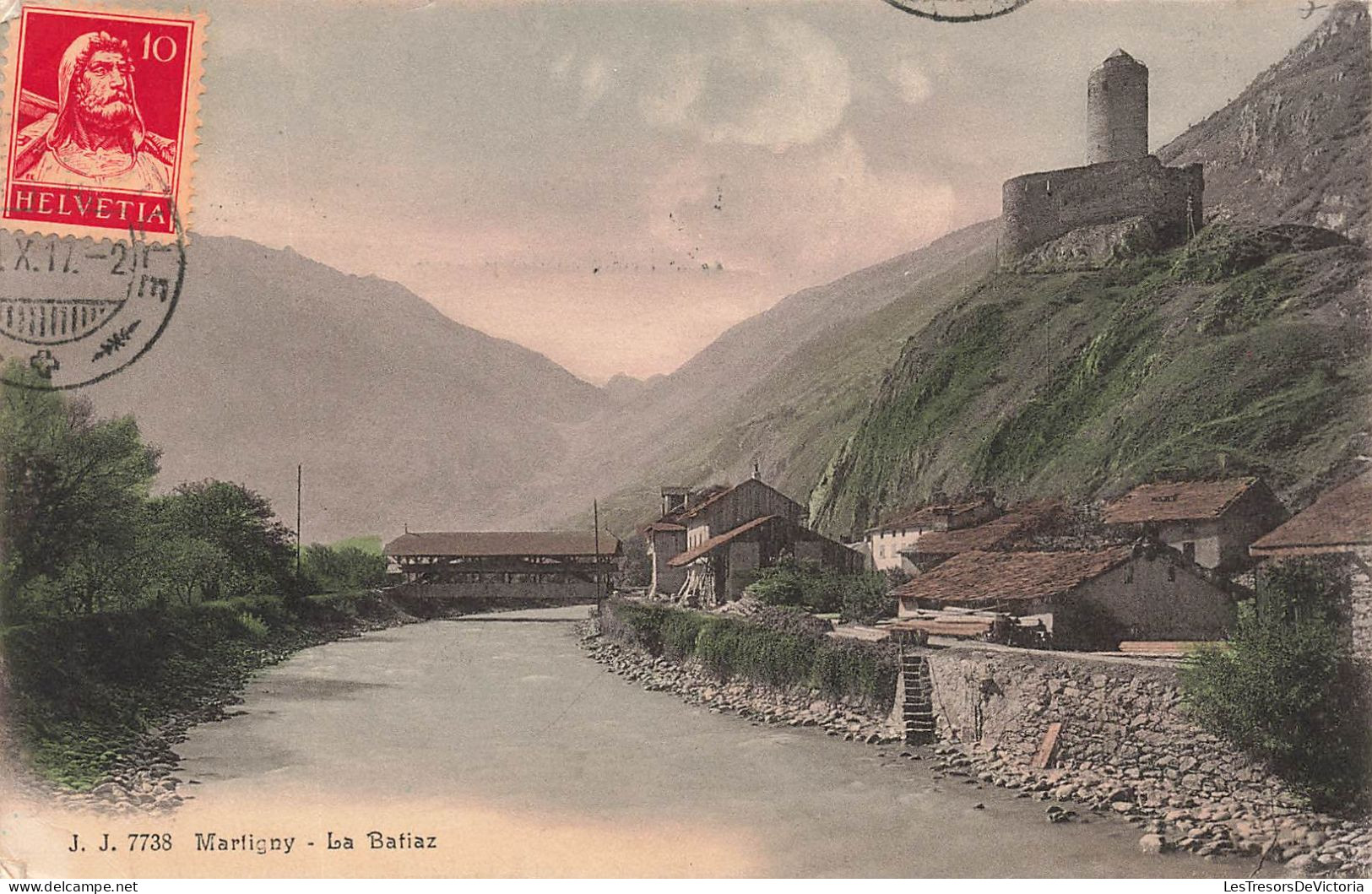 SUISSE - Marligny - La Batiaz - Vue Générale - Colorisé - Carte Postale Ancienne - Martigny