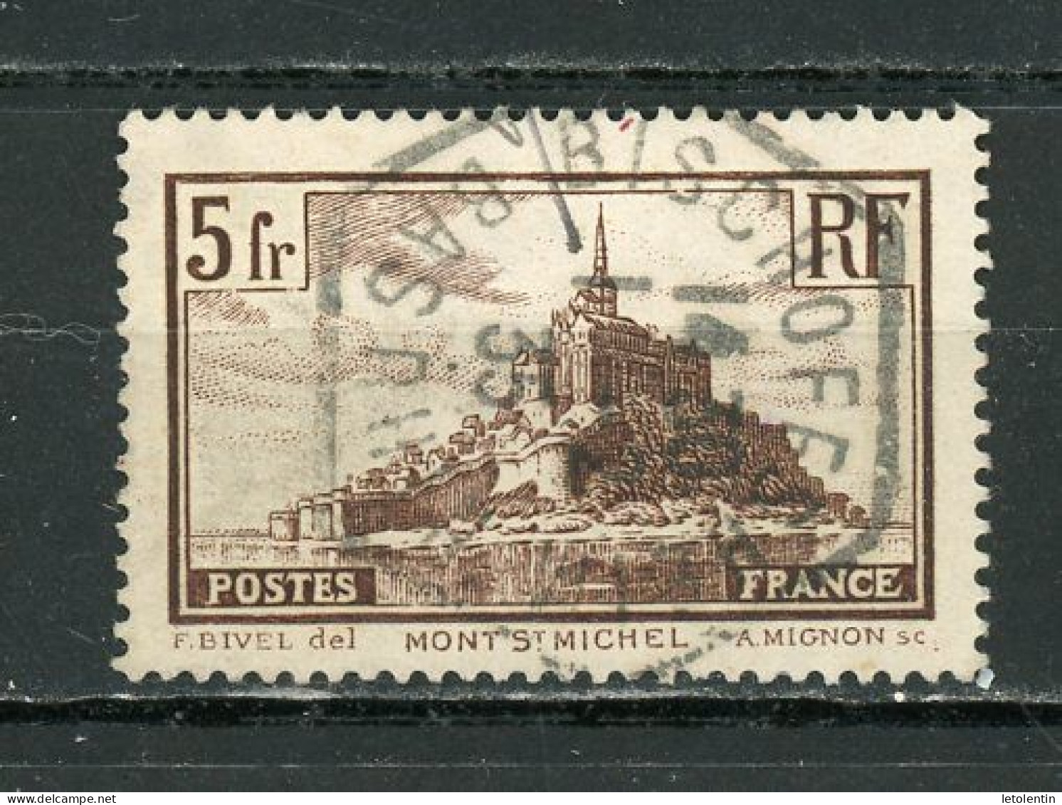 FRANCE - MONT St MICHEL - N° Yvert 260 Obli. CàD Hexagonal De  BISCHOFFHEIM De 1935 - Usados