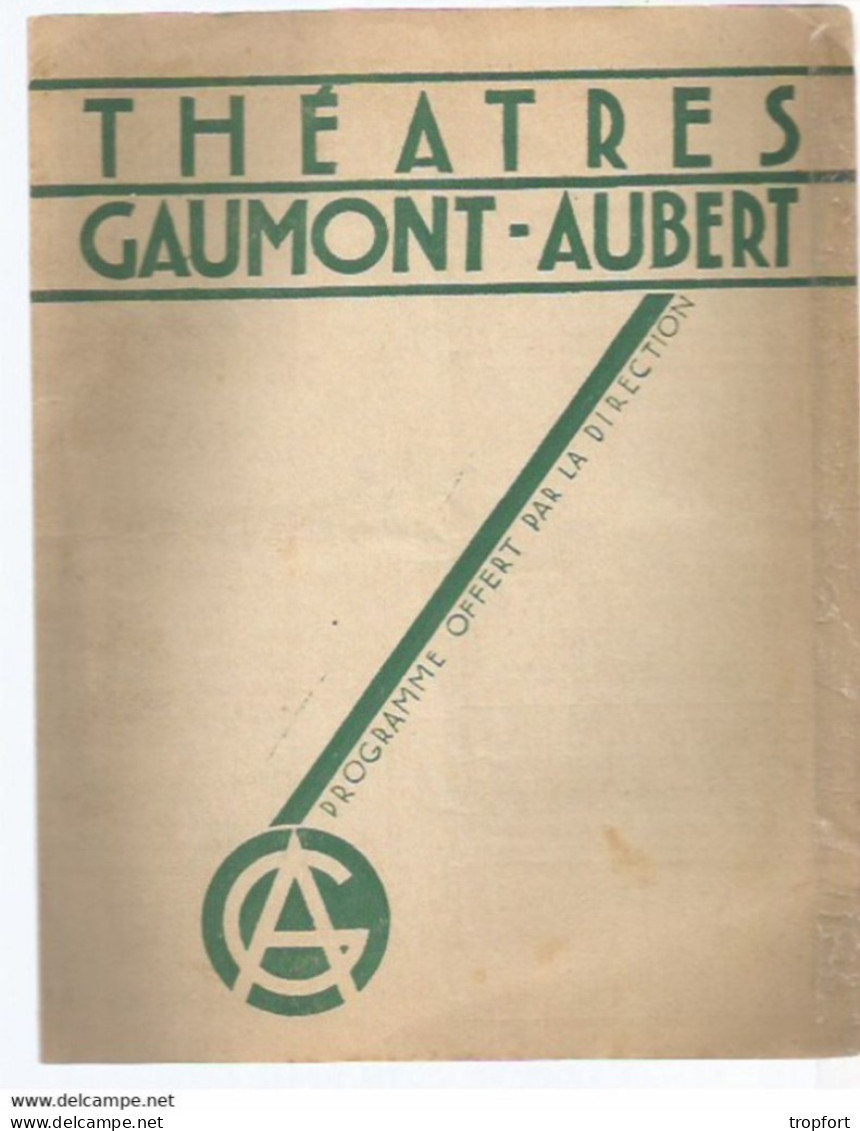 XW // Vintage / Old French CINEMA Program 1935 // Programme Cinéma GAUMONT Palace Pension Mimosas - Programme