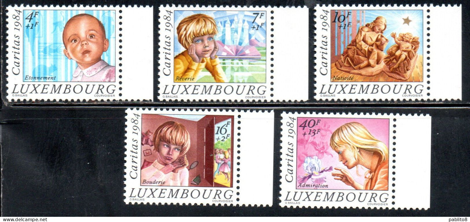 LUXEMBOURG LUSSEMBURGO 1984 CHRISTMAS NATALE NOEL WEIHNACHTEN NAVIDAD COMPLETE SET SERIE COMPLETA MNH - Unused Stamps