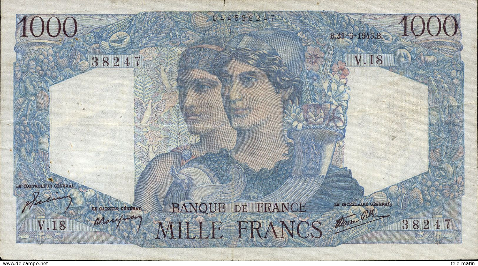 1000 Frs Minerve Et Hercule De 1945 ( Billet En Sup ) - 1 000 F 1945-1950 ''Minerve Et Hercule''