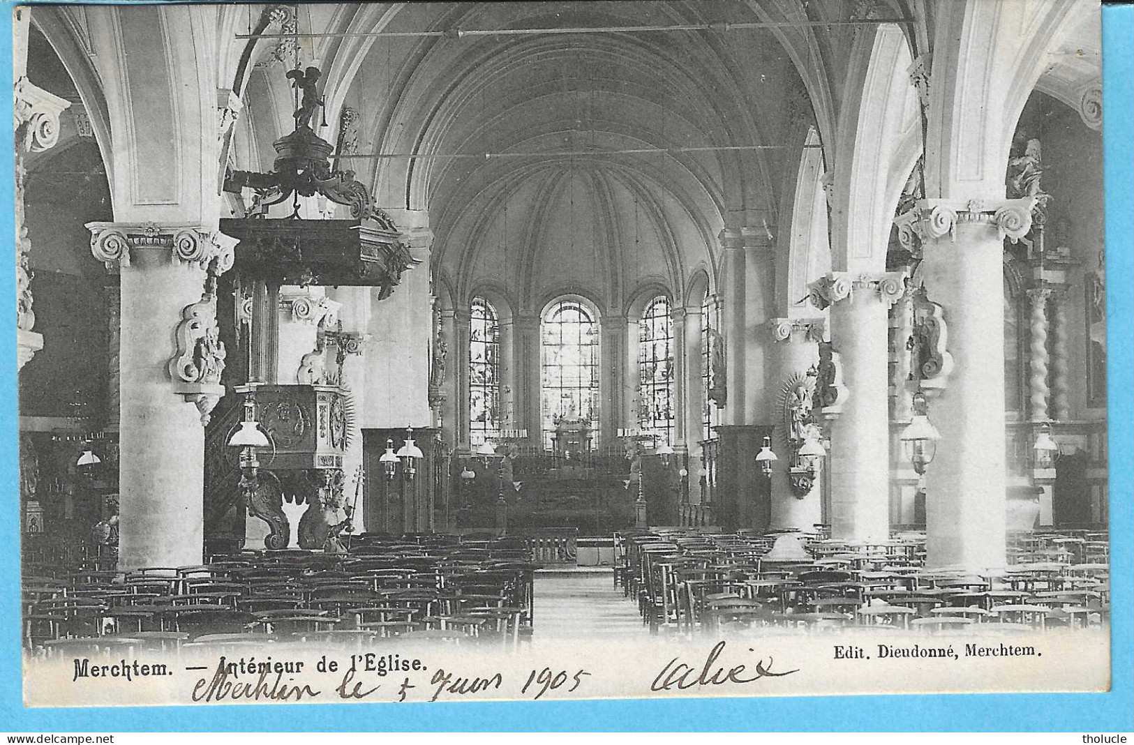 Merchtem-Vlaams Brabant Flamand-1905-Binnenzicht Der Kerk-Intérieur De L'Eglise-Preekstoel-Chaire De Vérité-Ed.Dieudonné - Merchtem