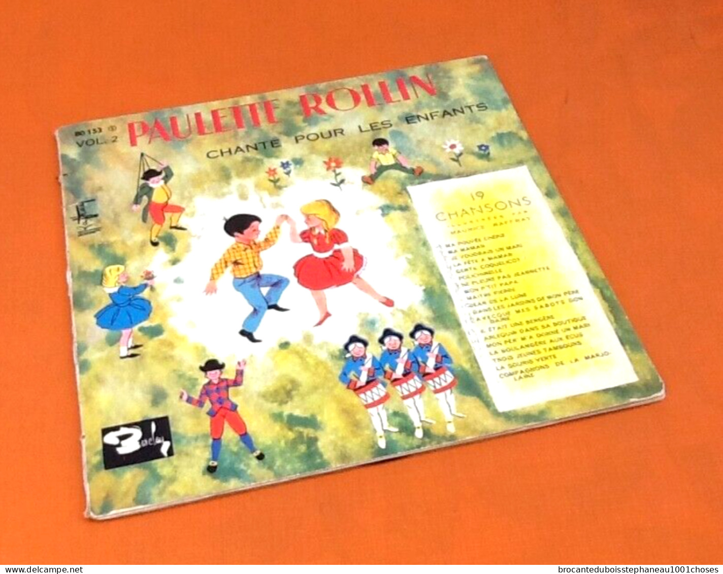 Vinyle 33 tours (25cm) Paulette Rollin Chante pour les enfants  Barclay 80153