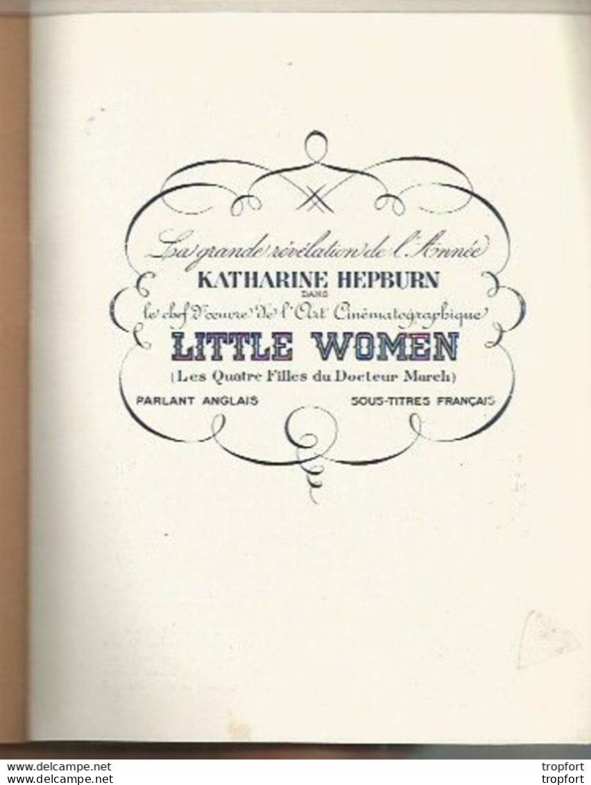 BB / Vintage / Old French Program Movie // Programme CINEMA Edouard VII // Katharine Hepburn LITTLE WOMEN - Programmi