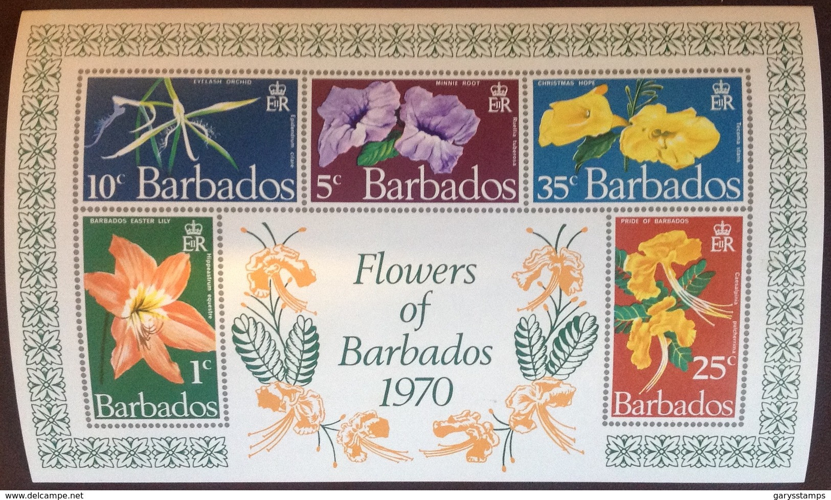 Barbados 1970 Flowers Minisheet MNH - Andere & Zonder Classificatie