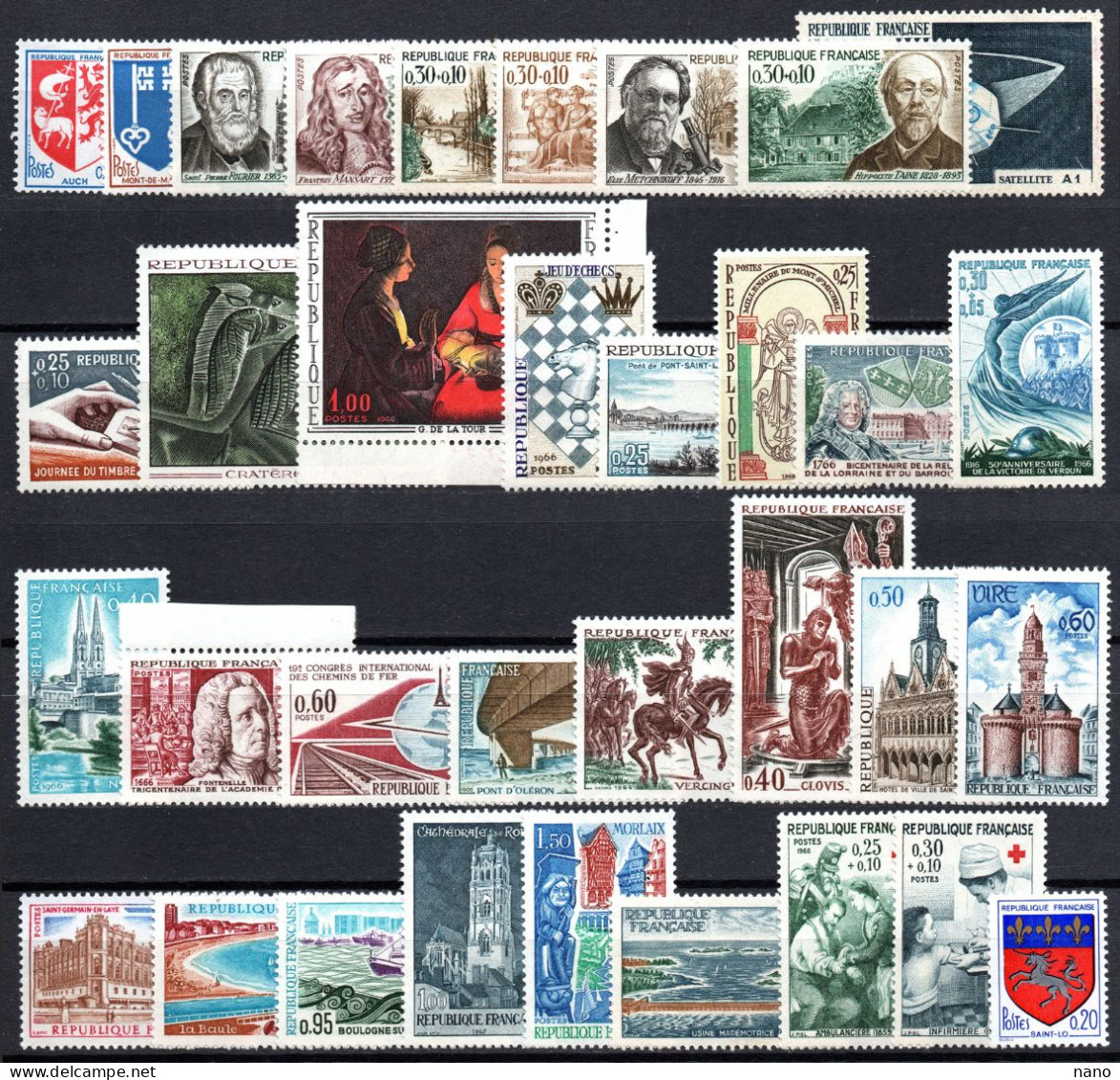 Année 1966 - Année Complète (sauf  9 Timbres) Soit 34 Timbres - Neuf ** - 1960-1969