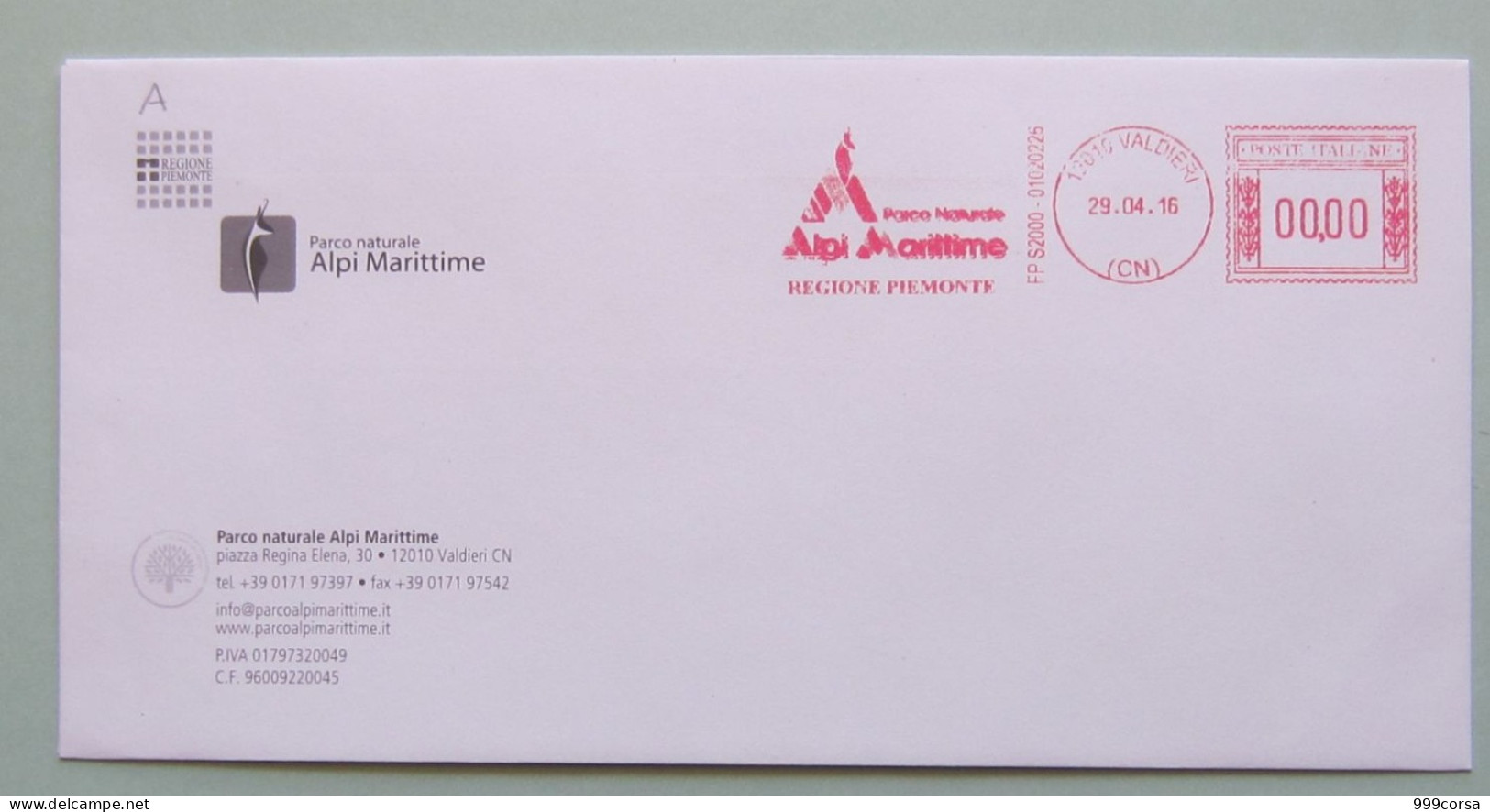 Parco Alpi Marittime-12010 Valdieri (CN) Affranc. 000, Camoscio Stilizzato, Emblema Del Parco  (A)(vedi Ingrand.) - Franking Machines (EMA)