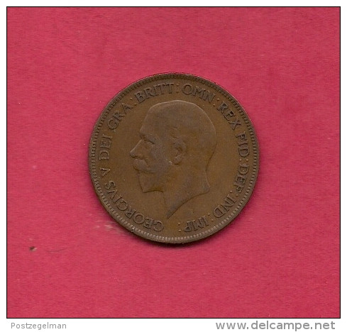 UK, Circulated Coin VF, 1930, 1 Penny, George V, Bronze, KM810,  C1987 - D. 1 Penny