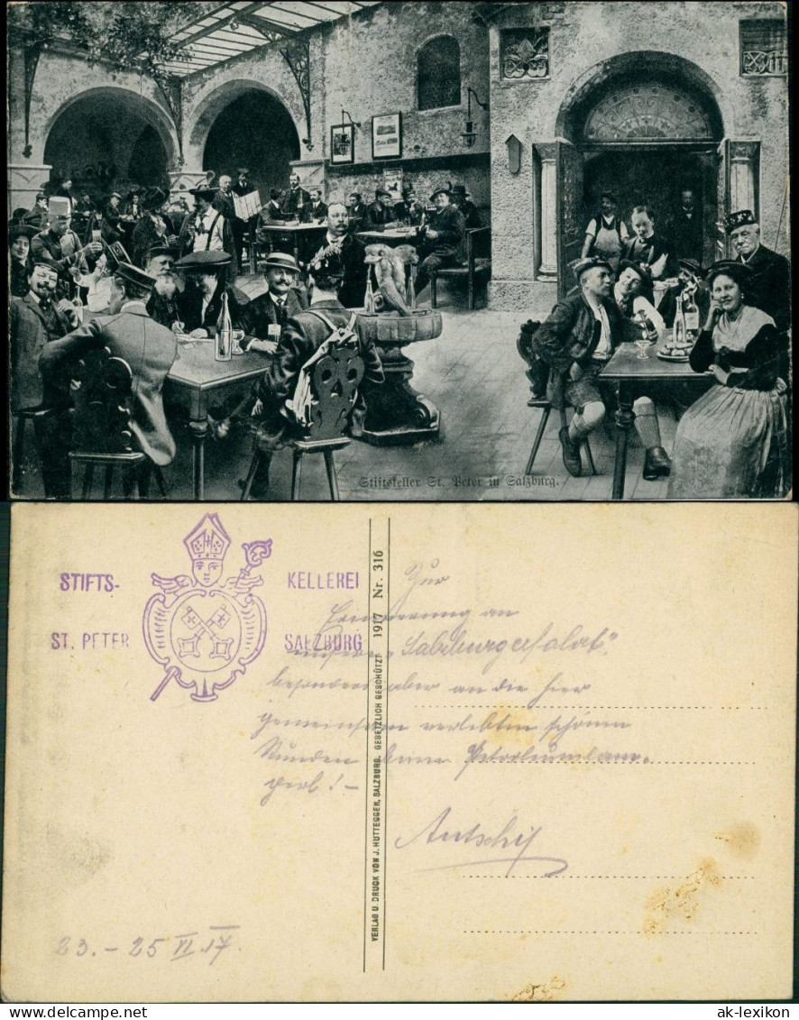 Ansichtskarte Salzburg Stiftskellerei St. Peter - Hof 1923 - Autres & Non Classés