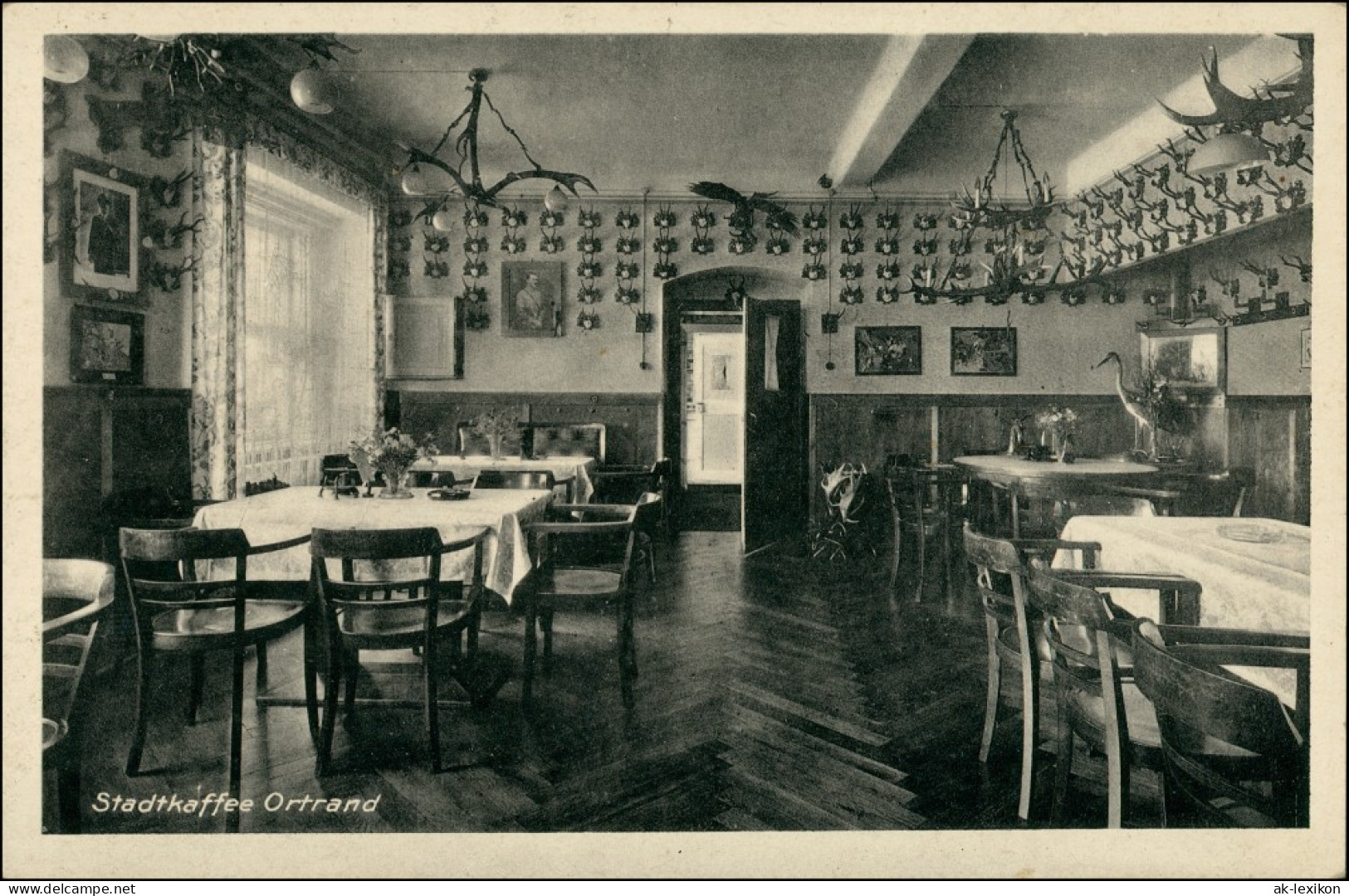 Ansichtskarte Ortrand Stadtcafe - Gaststube 1934 - Ortrand