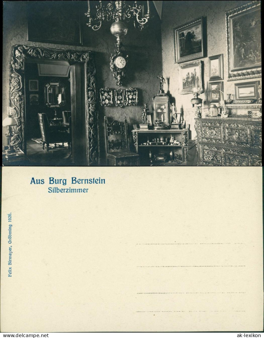 Ansichtskarte Gröbming Burg Bernstein - Silberzimmer 1926 - Sonstige & Ohne Zuordnung