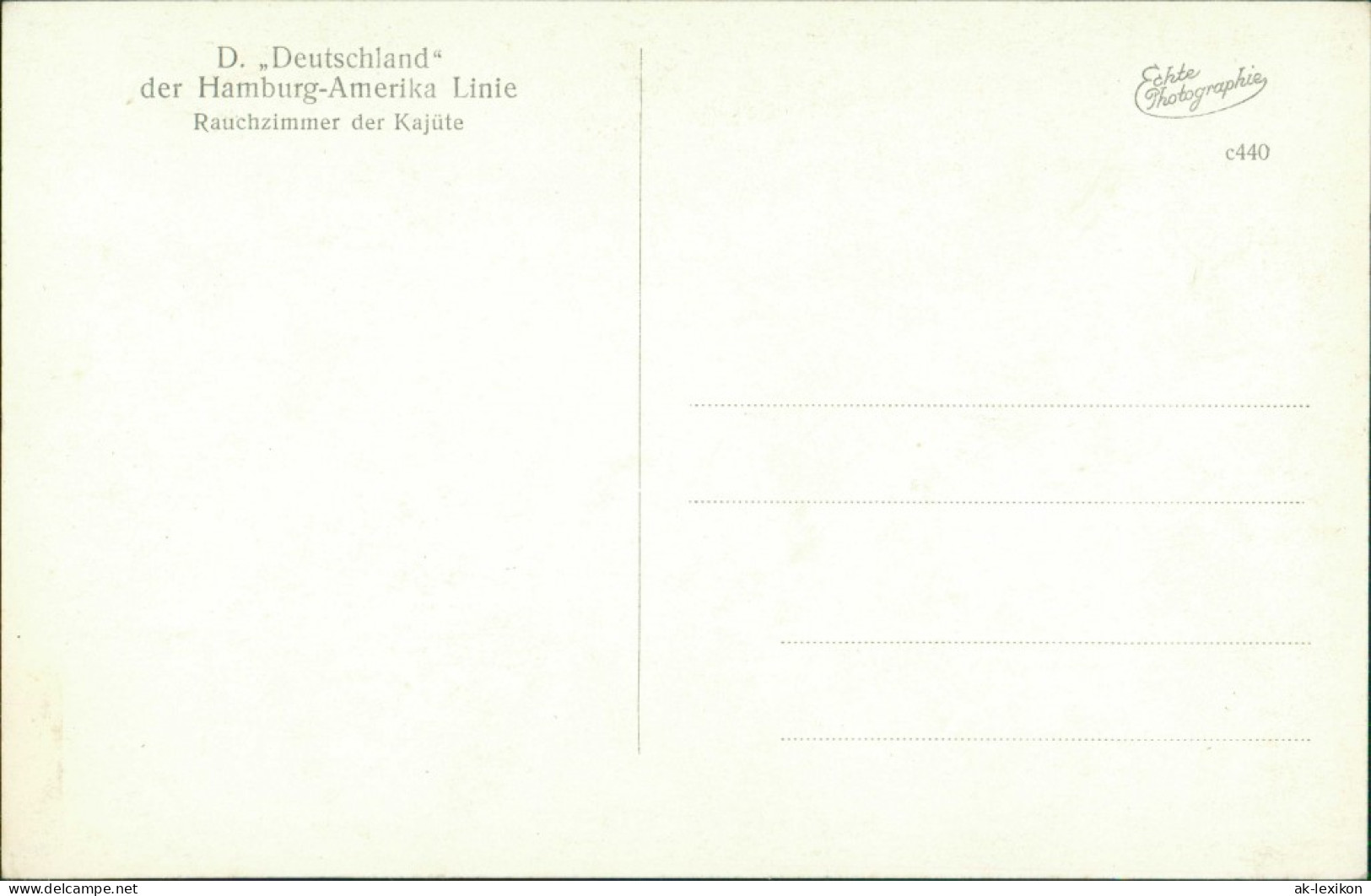 Ansichtskarte  Dampfer Deutschland Hamburg Amerika Line Raucherzimmer 1929 - Otros & Sin Clasificación