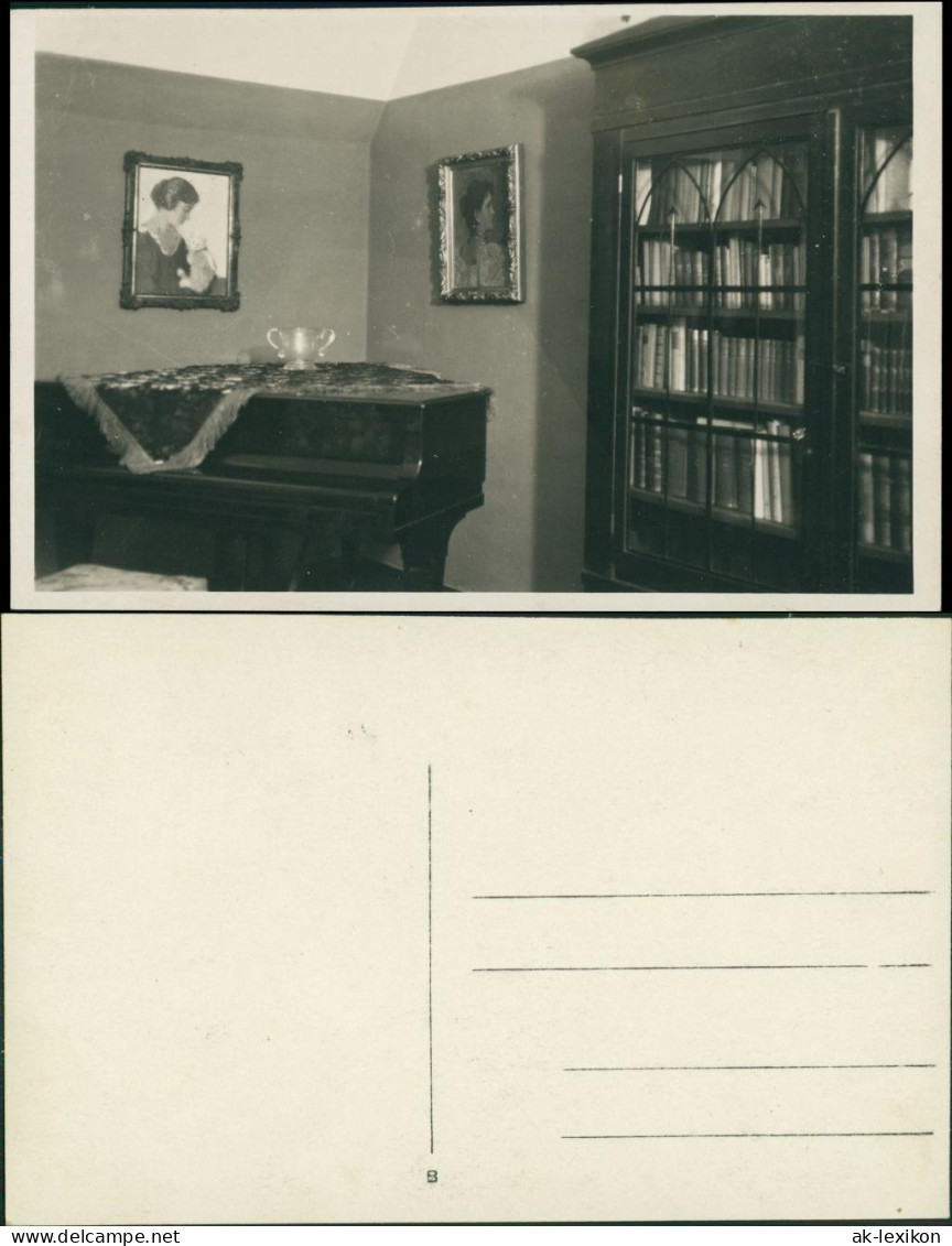 Wohnungen, Zimmer Innenansichten - Wohnzimmer Klavier 1922 Privatfoto - Unclassified