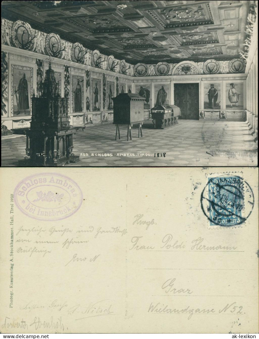Ansichtskarte Amras-Innsbruck Schloss Ambras - Saal 1928 - Innsbruck