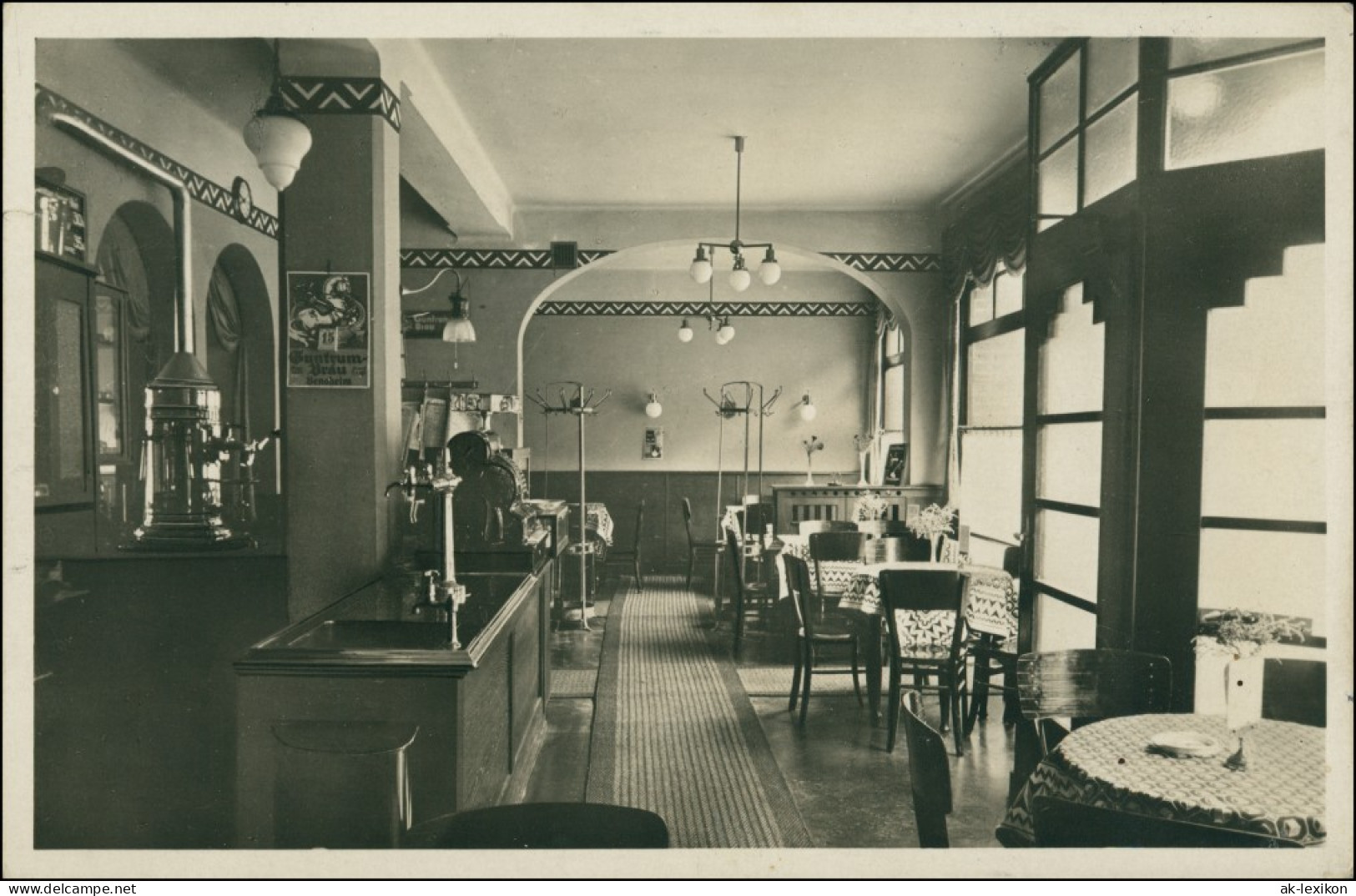 Ansichtskarte Auerbach-Bensheim Cafe Restaurant Beger - Saal 1933 - Bensheim