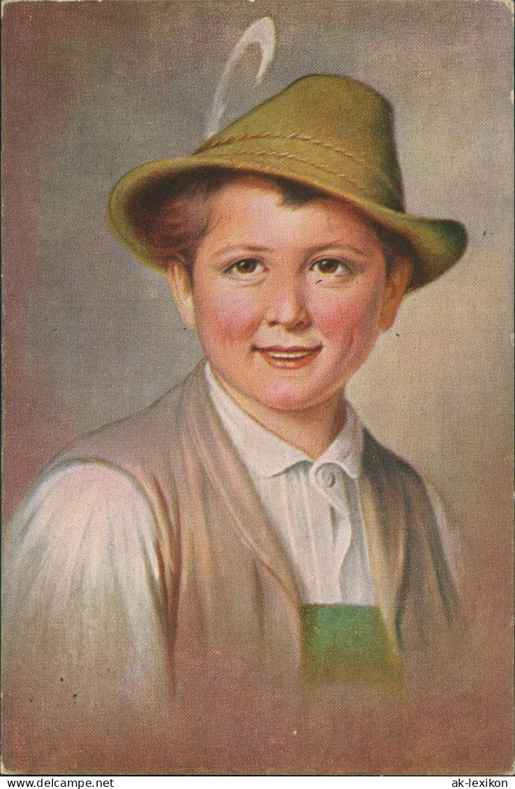 Künstlerkarte Junger Mann In Trachten Kleidung, Hut, Künstler Unbekannt 1920 - 1900-1949