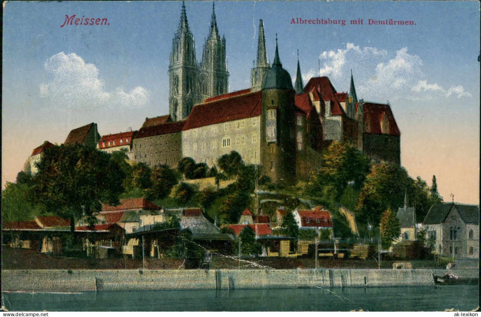 Ansichtskarte Meißen Albrechtsburg Mit Domtürmen 1922 - Meissen