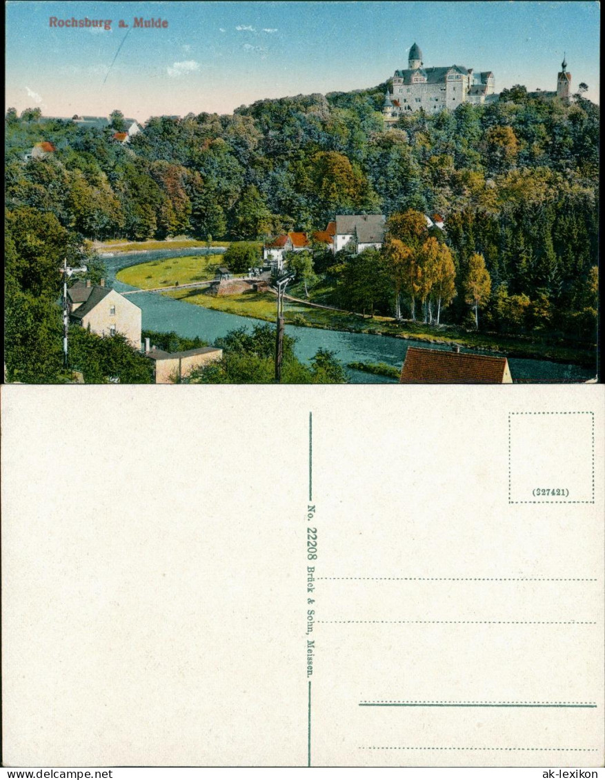 Ansichtskarte Rochsburg-Lunzenau Schloss Rochsburg - Brücke 1913 - Lunzenau