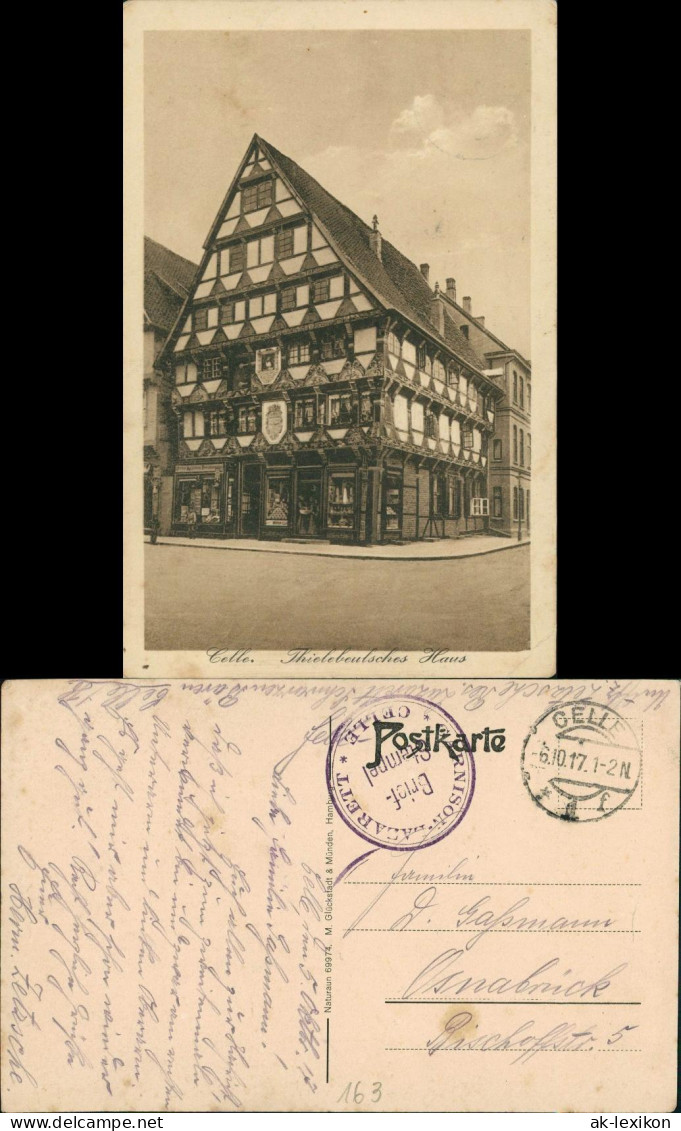 Ansichtskarte Celle Straße - Thielebeutsches Haus 1917 - Celle