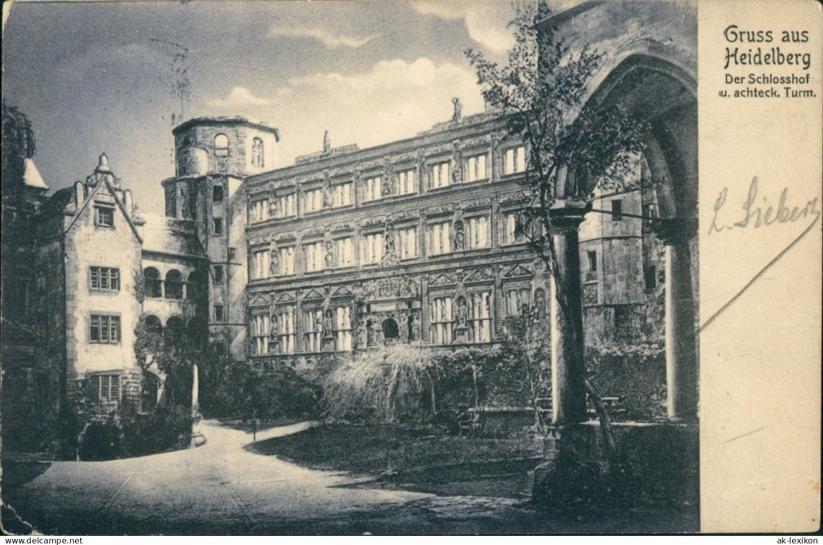 Ansichtskarte Heidelberg Heidelberger Schloss - Mondschein 1904 - Heidelberg