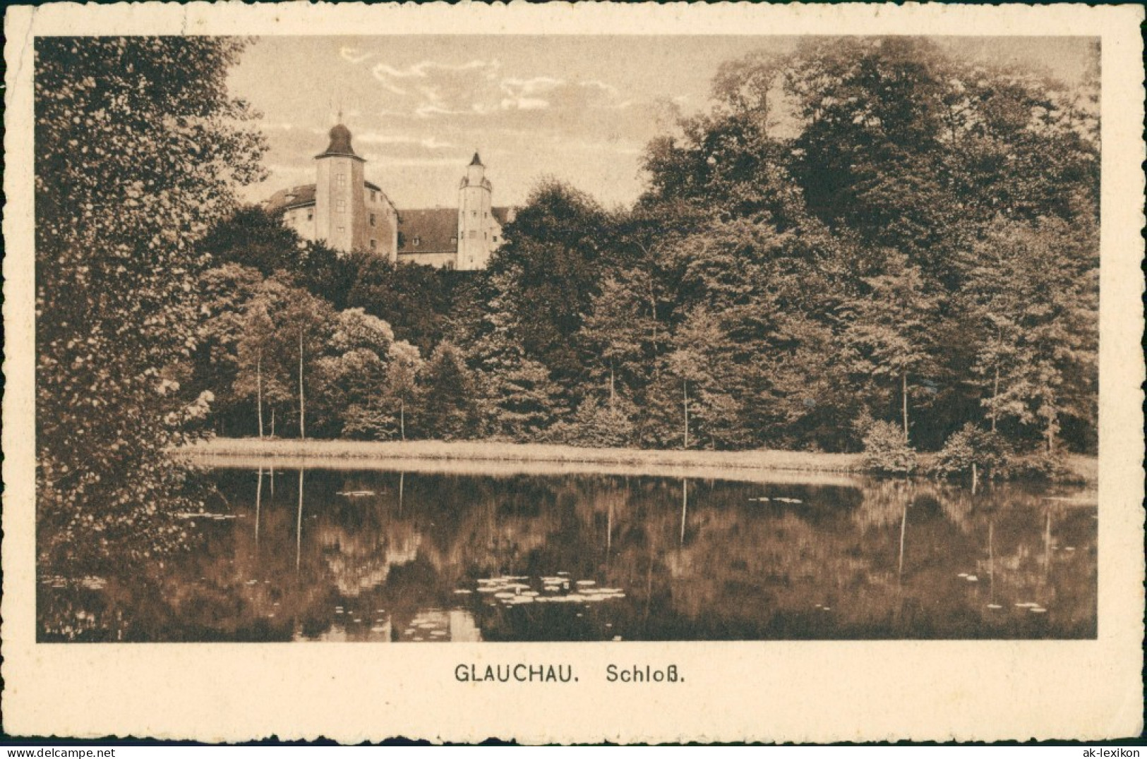 Ansichtskarte Glauchau Schloss Und Teich 1923 - Glauchau