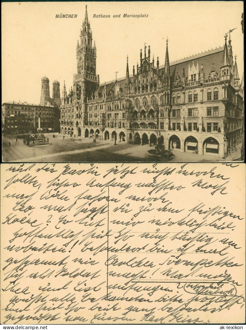 Ansichtskarte München Marienplatz, Rathaus 1922 - Muenchen