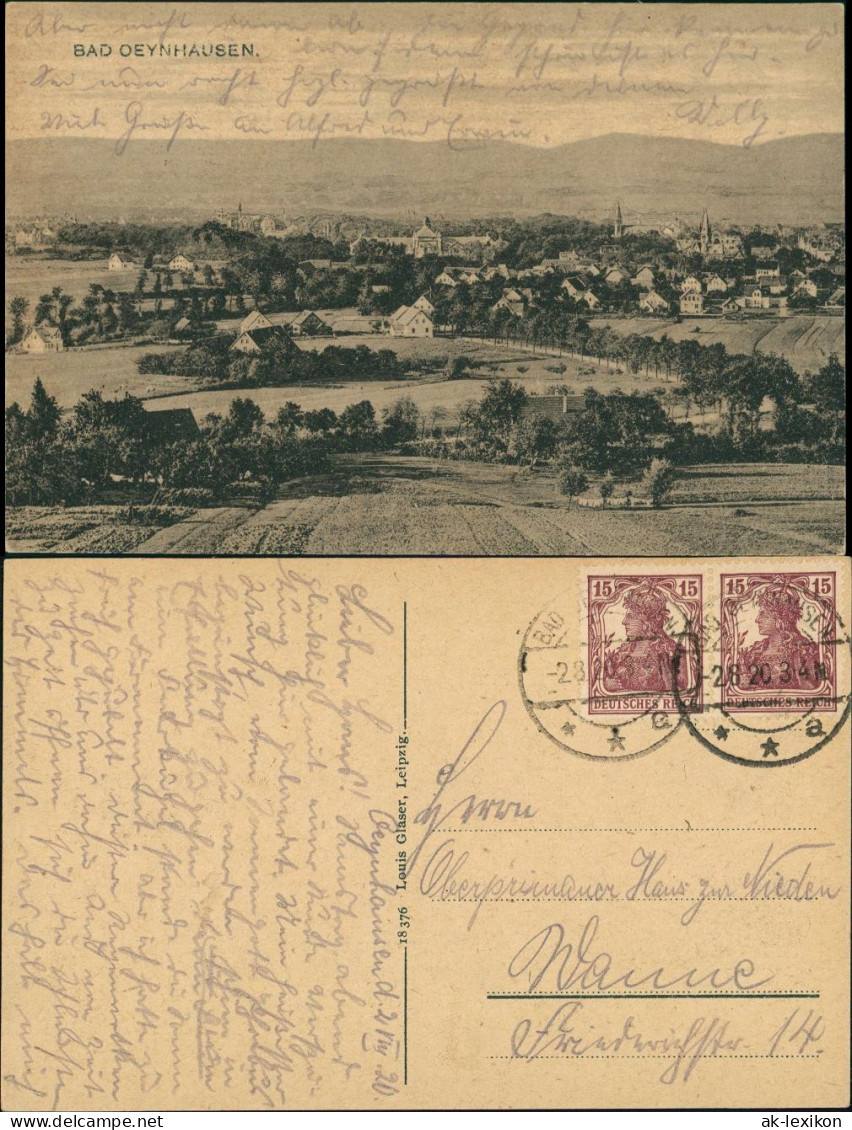 Ansichtskarte Bad Oeynhausen Partie An Der Stadt 1920 - Bad Oeynhausen
