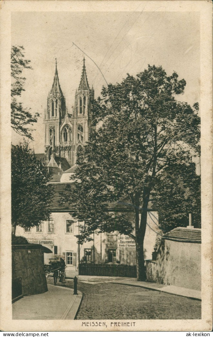 Ansichtskarte Meißen Straße, Geschäft - Freiheit 1926 - Meissen
