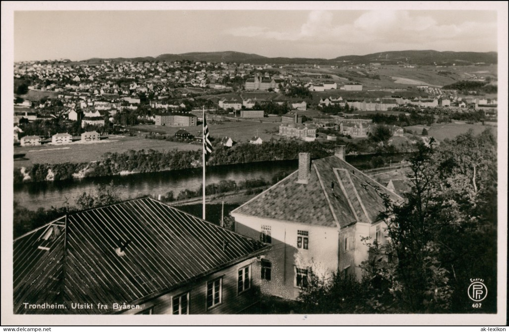 Postcard Trondheim Trondheim Stadtpartie 1932 - Norwegen