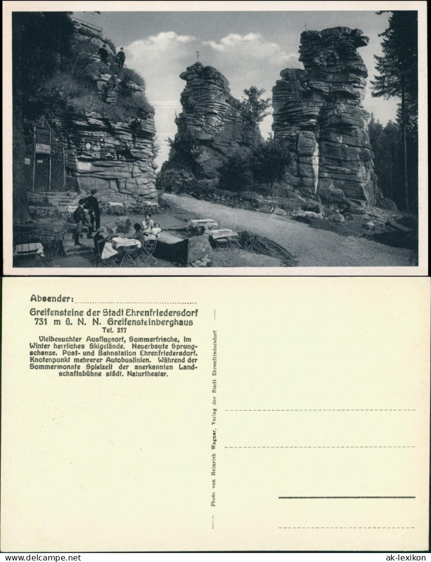 Ansichtskarte Ehrenfriedersdorf Greifensteine, Restauration 1928 - Ehrenfriedersdorf