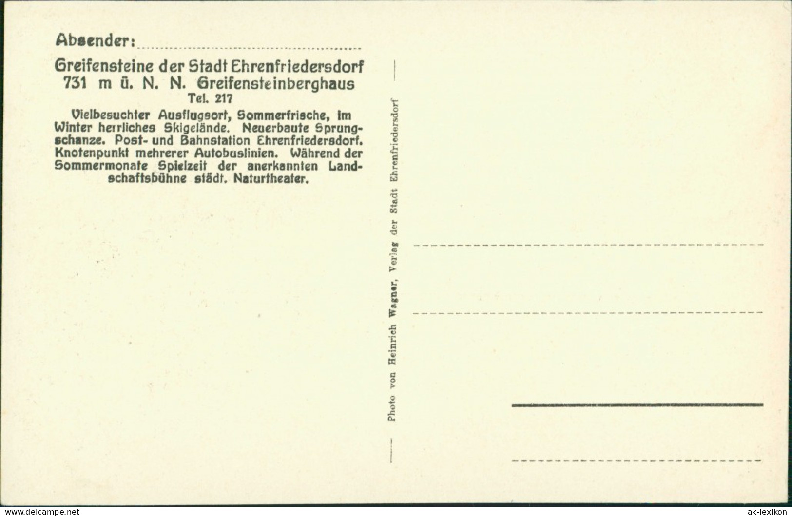 Ansichtskarte Ehrenfriedersdorf Greifensteine, Restauration 1928 - Ehrenfriedersdorf