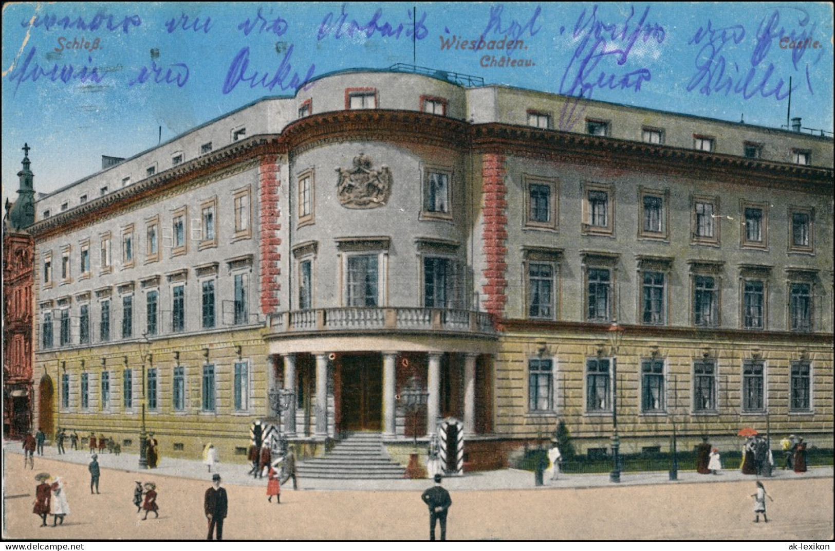 Ansichtskarte Wiesbaden Stadtschloss - Eingang Wachen 1925 - Wiesbaden