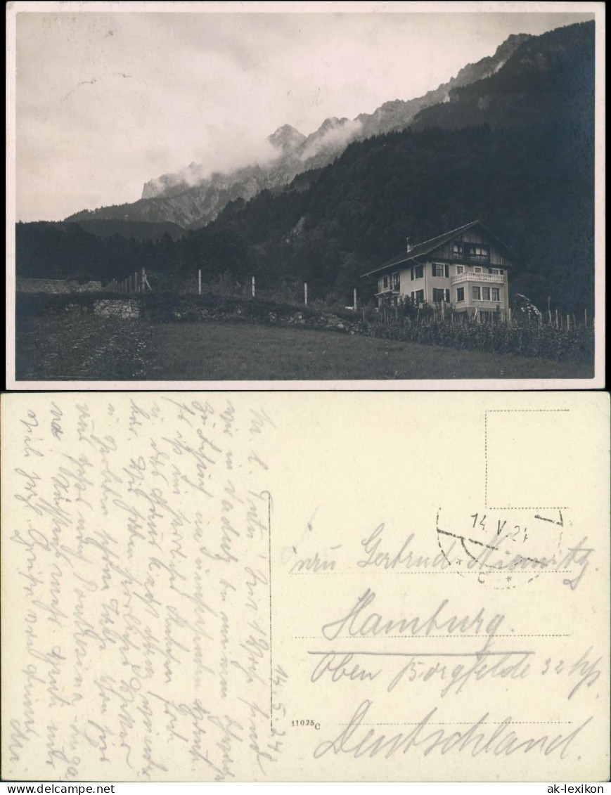 Foto  Haus In Den Bergen Mit Reben 1924 Privatfoto  Gelaufen Nach Hamburg - Zu Identifizieren