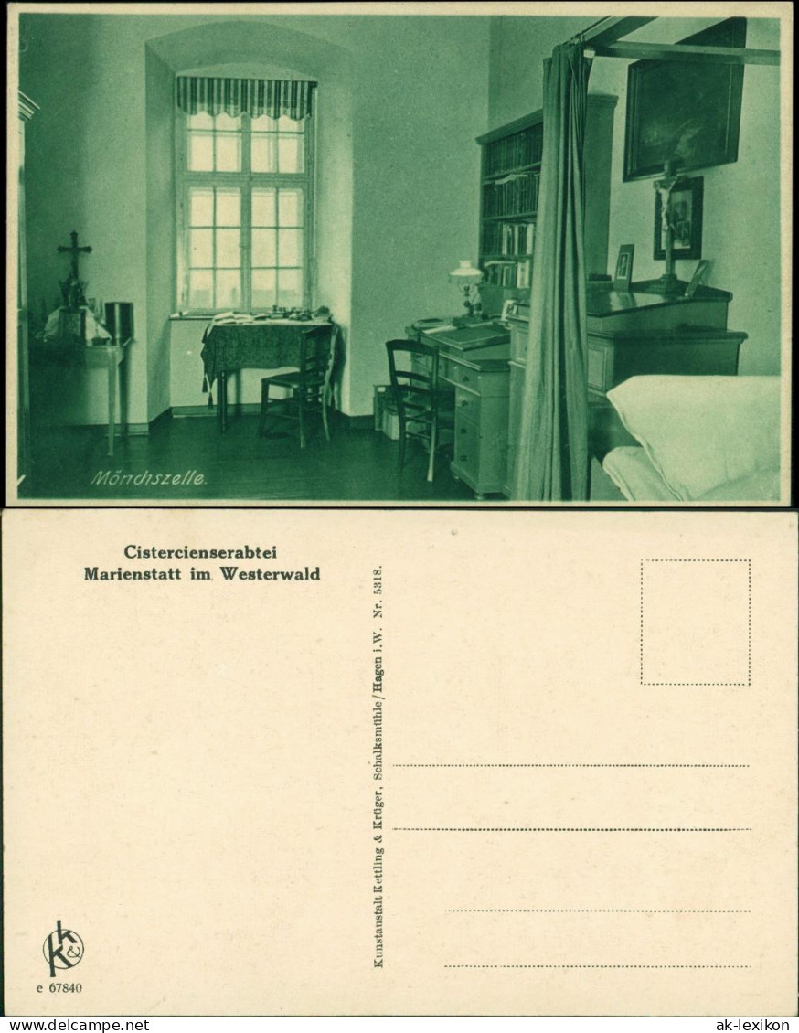 Ansichtskarte Hachenburg Cistercienserabtei - Mönchszelle 1927 - Hachenburg