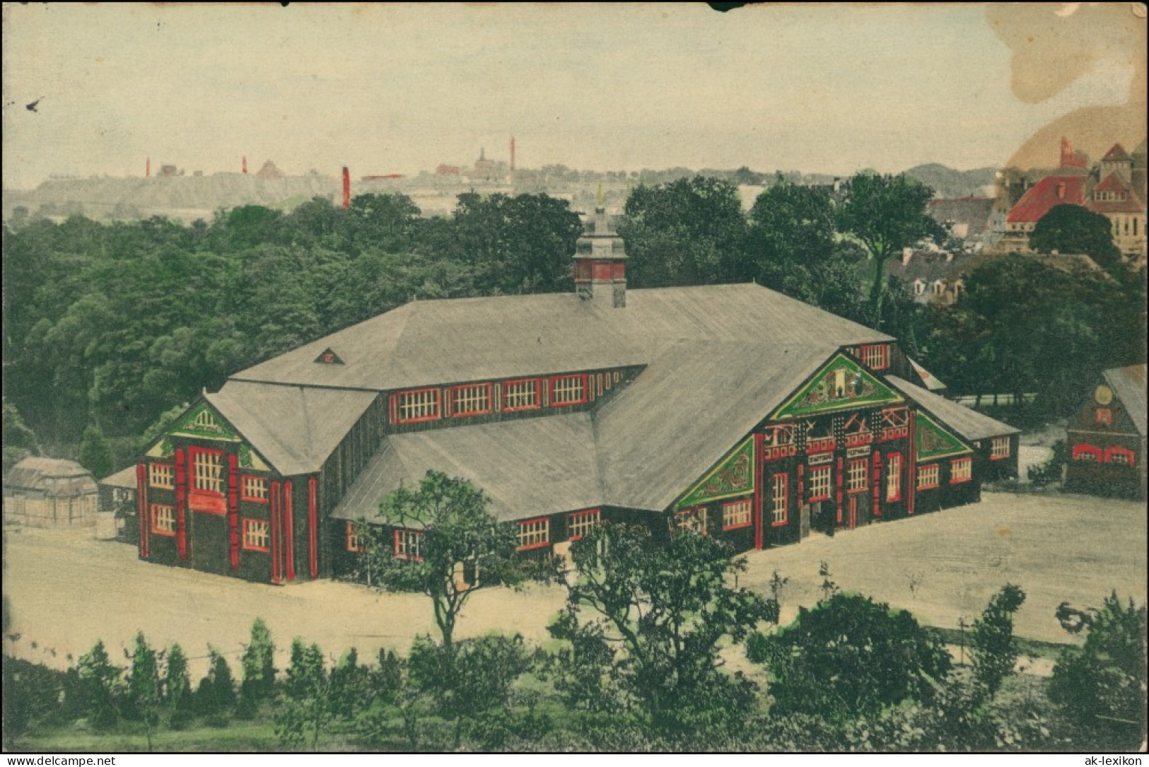 Ansichtskarte Freiberg (Sachsen) Festplatz, Festhalle - Stadt 1914 - Freiberg (Sachsen)