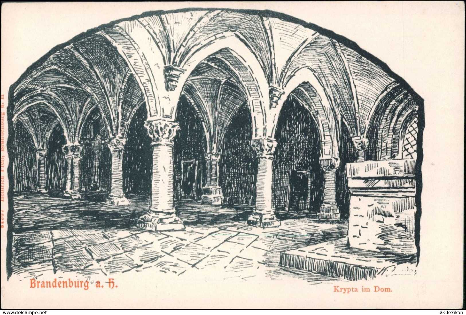 Ansichtskarte Brandenburg An Der Havel Künstlerkarte Dom Krypta 1911 - Brandenburg