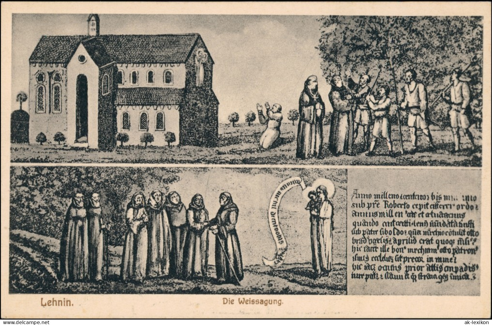 Ansichtskarte Kloster Lehnin 2 Bild: Die Weissagung 1922 - Lehnin