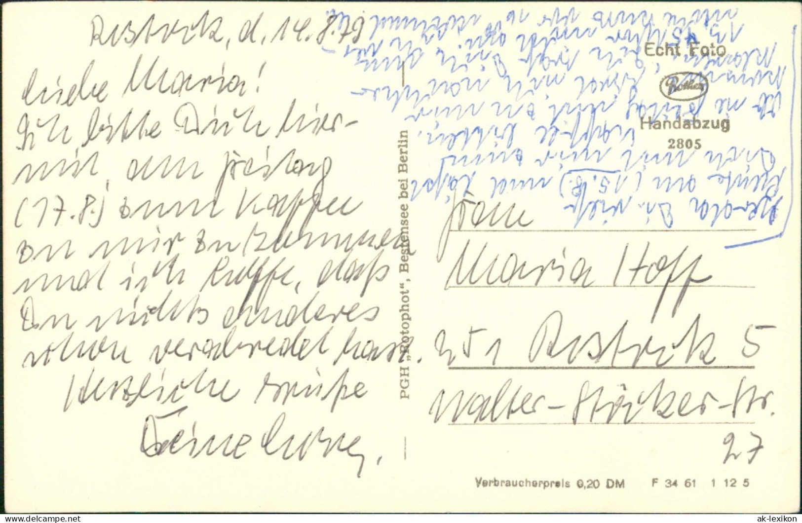 Neuglobsow-Stechlin Umland-Ansicht Partie Am Glietzensee Postkarte DDR 1961 - Neuglobsow