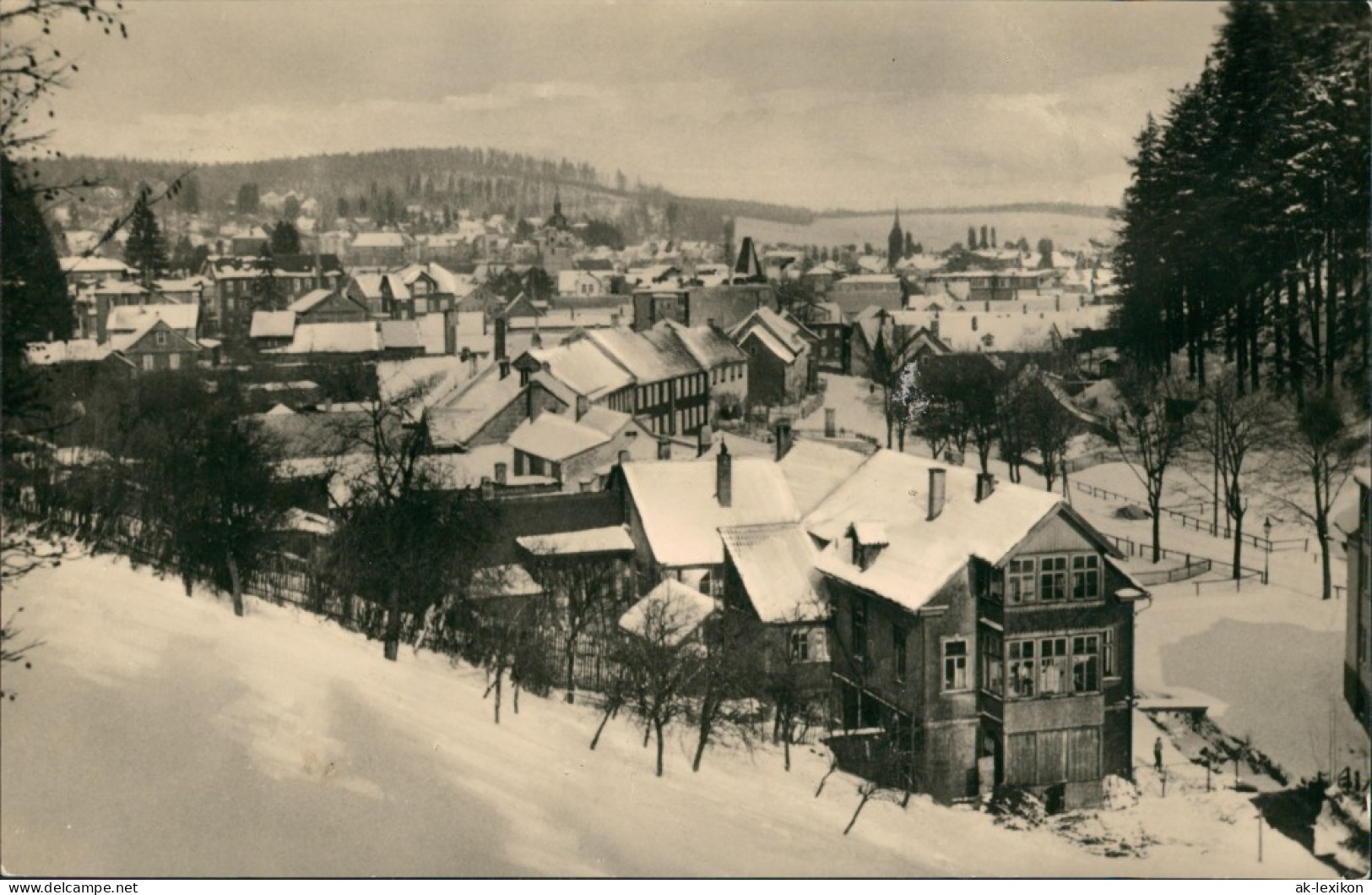 Friedrichroda Panorama-Ansicht Blick Wohnhäuser Im Winter DDR 1962/1960 - Friedrichroda