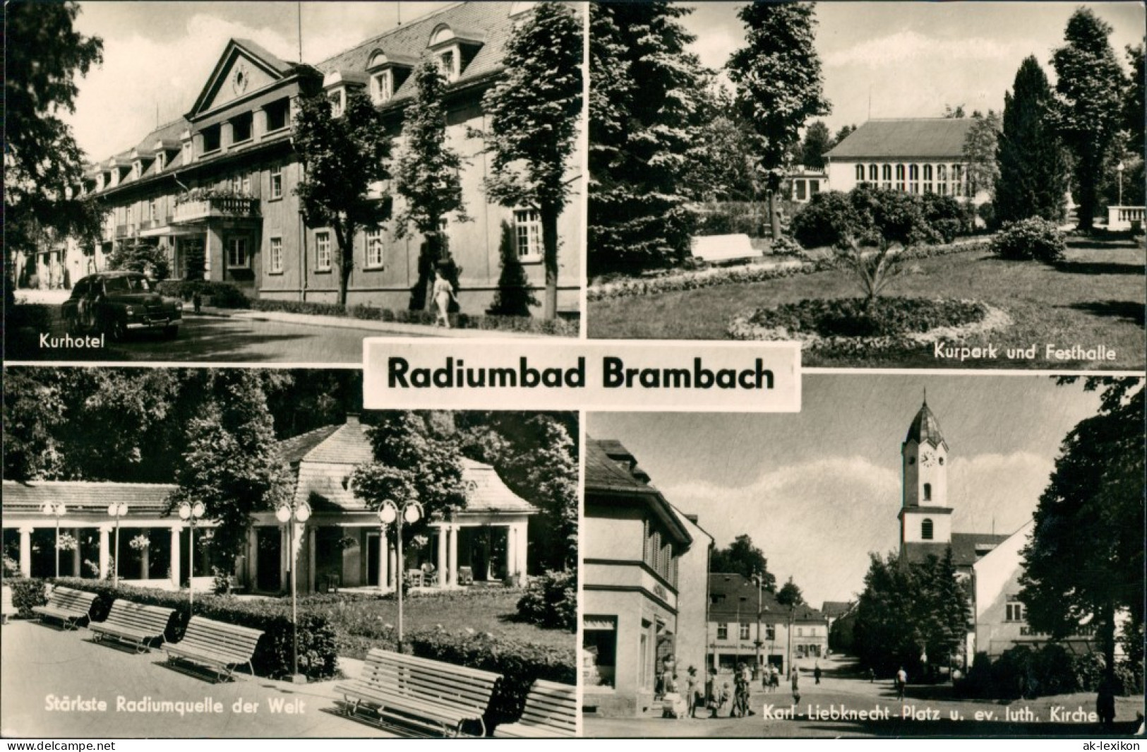 Bad Brambach DDR Mehrbild-Postkarte Ua. Hotel, Kurpark, Festhalle Uvm. 1956 - Bad Brambach