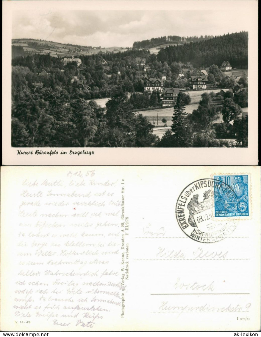 Bärenfels (Erzgebirge)-Altenberg (Erzgebirge) Umland-Ansicht Erzgebirge  /1953 - Altenberg