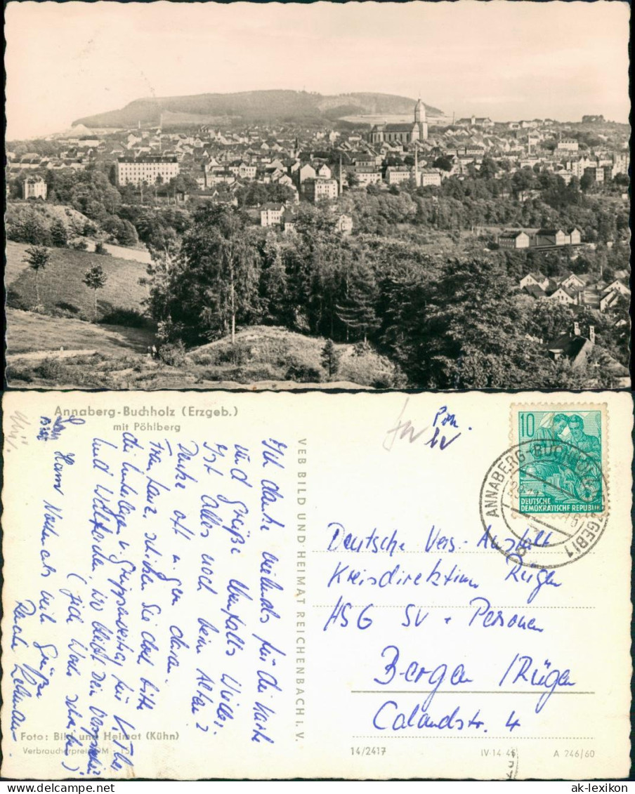 Annaberg-Buchholz Panorama-Ansicht Erzgebirge Blick Mit Pöhlberg 1960 - Annaberg-Buchholz