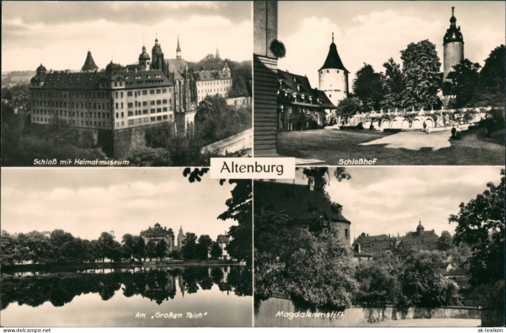 Altenburg DDR Mehrbild-Postkarte Mit Schloß, Großer Teich 4 Fotos 1967 - Altenburg