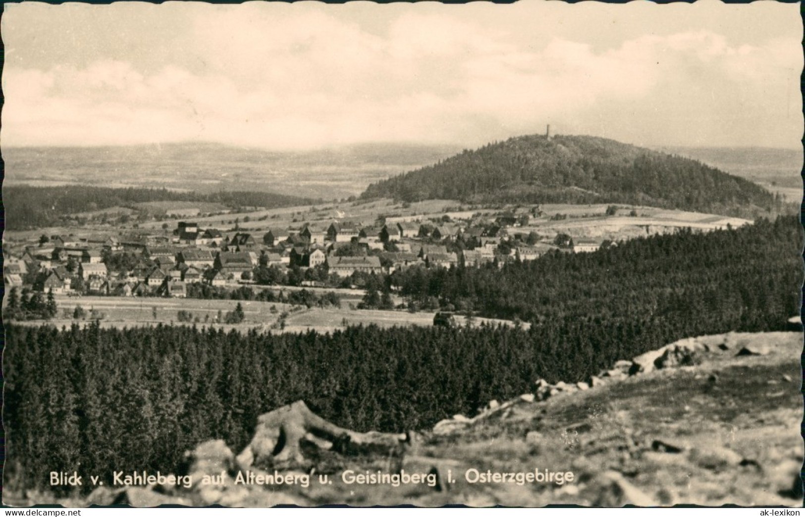 Altenberg (Erzgebirge) Kahleberg Blick Auf Altenberg Geisingberg  1961 - Altenberg